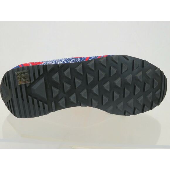 NIB PRADA 2EG272 RED BLUE FABRIC TRAINERS KNIT LOGO LACE UP SNEAKERS 8 US 9 - Picture 11 of 12